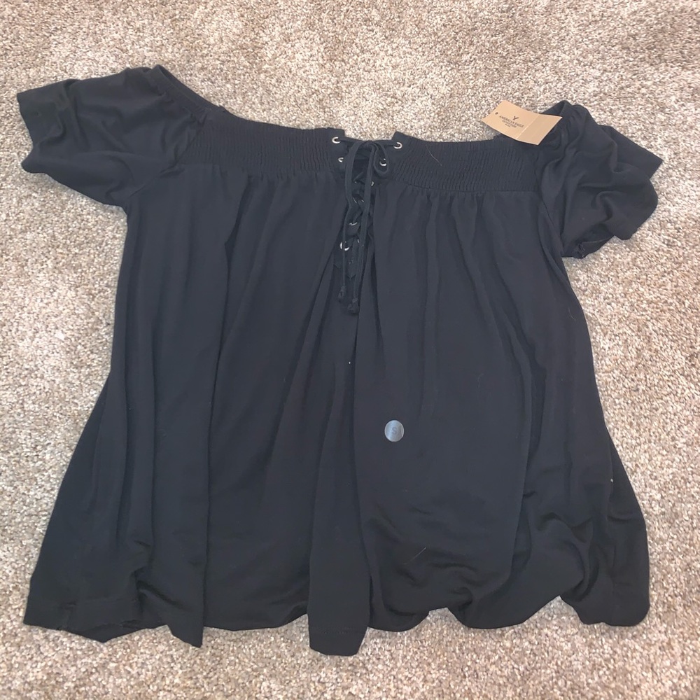 American Eagle black off the shoulder top